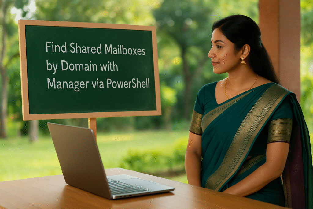 find shared mailboxes by domain with managers 1