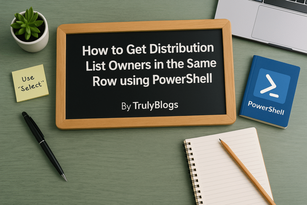 How to export distribution list owners in the same row using PowerShell – TrulyBlogs feature image